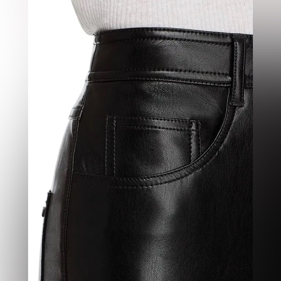 CINQ A SEPT Tana Faux Leather Midi Skirt in Black Size 16 VGUC - Picture 3 of 10